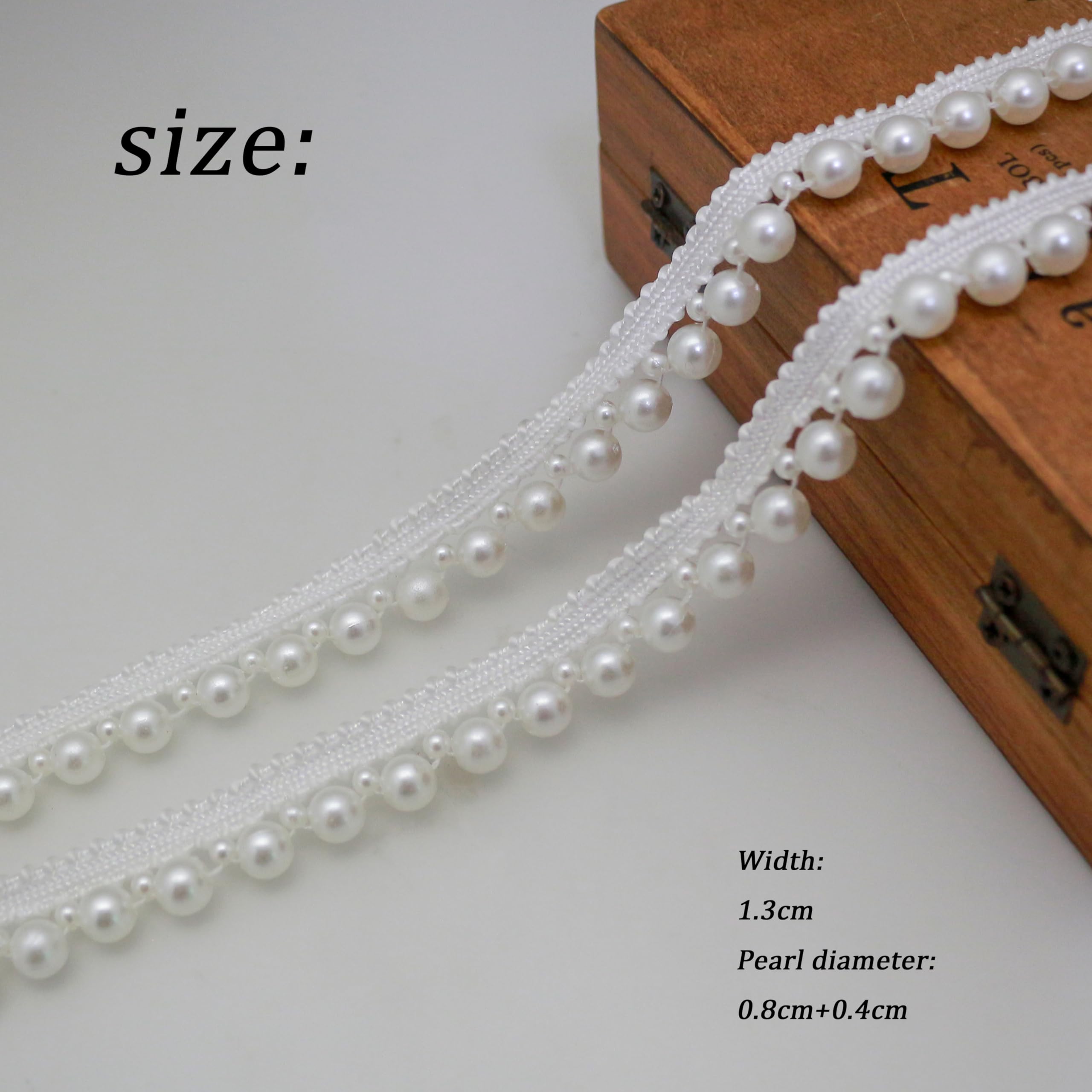 Amazon.com: FQTANJU 2 Yards Faux Pearls Lace Ribbon Pearl Fringe